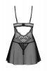 Obsessive Babydoll i stringi Perisia czarne